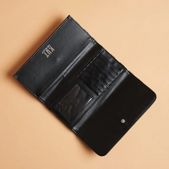 Kut From The Kloth Slim Striped Wallet Black White - Picture 9 of 15